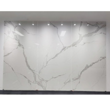 Porcelain tile polished glazed tiles wall big size white marble slab